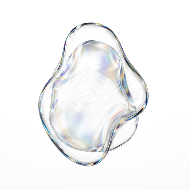 Abstract Iridescent Liquid Glass Blob